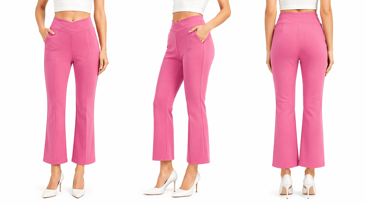Ladies Formal Stretchable Pants Pink M_XL PKSMXL5