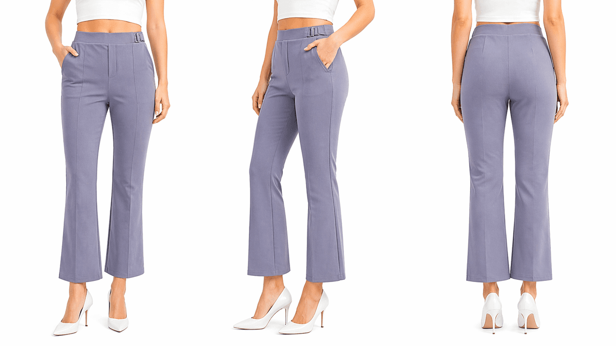 Ladies Formal Stretchable Pants Purple M_XL PPSMXL5
