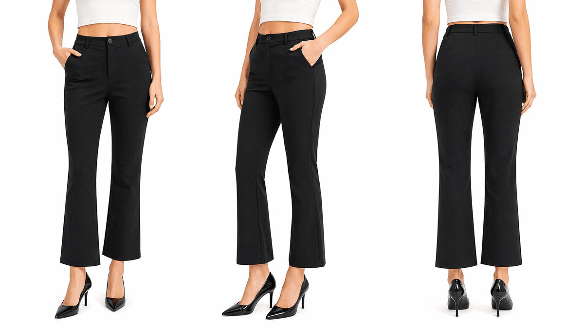 Ladies Formal Stretchable Black Pants L BKBL7