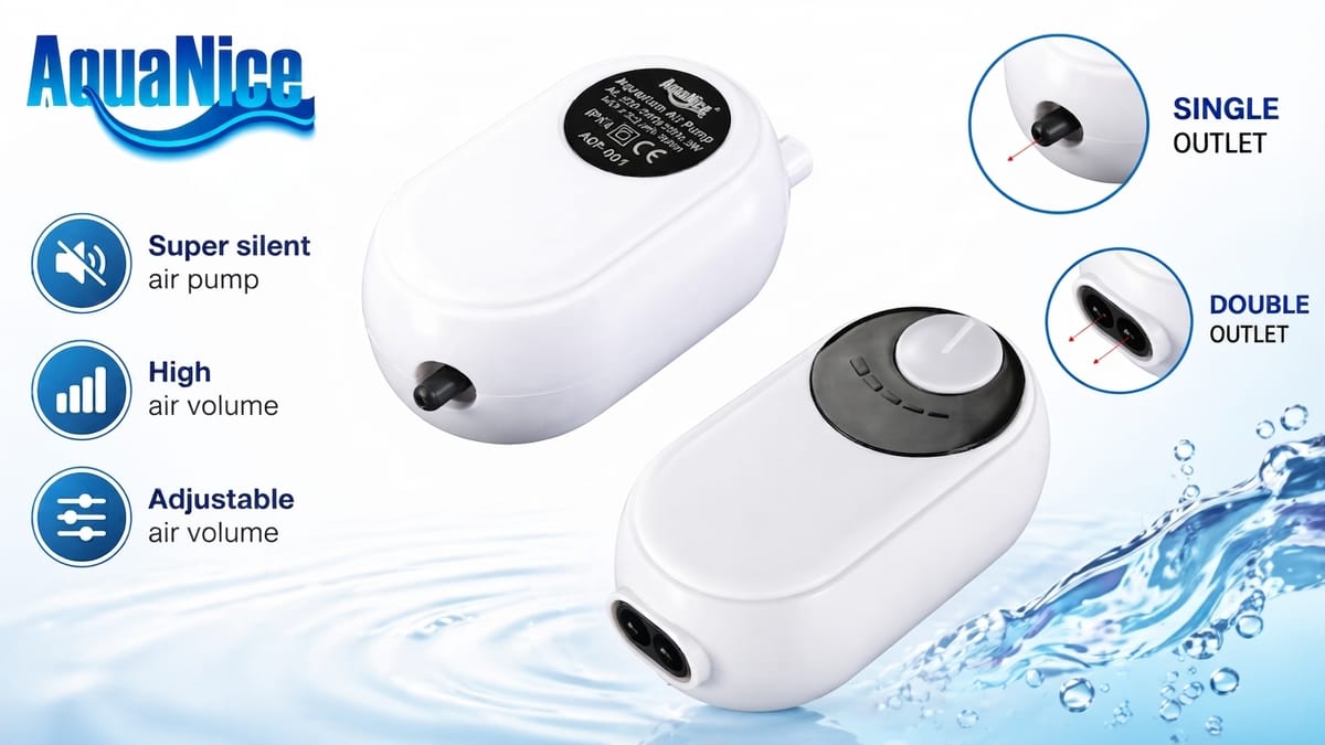 5W Dual Outlet Silent Air Pump